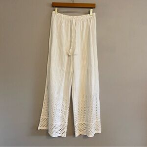 Blue Island Palazzo Beach Pants Eyelet Wide Ankle